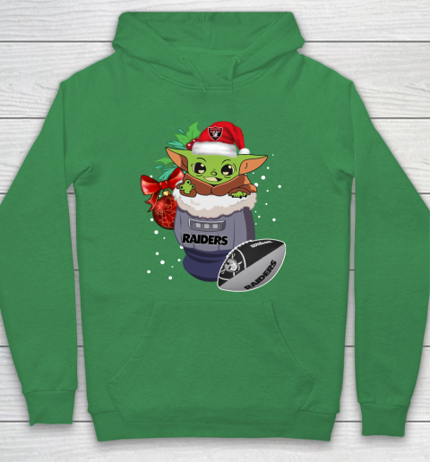 Oakland Raiders Christmas Baby Yoda Star Wars Funny Happy NFL Hoodie 8