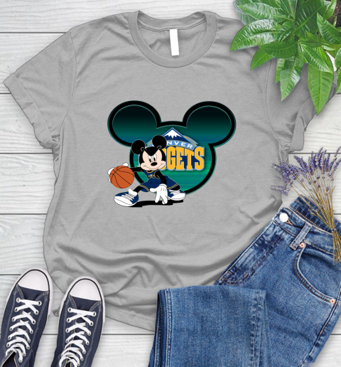 NBA Denver Nuggets Mickey Mouse Disney Basketball Women's T-Shirt 5