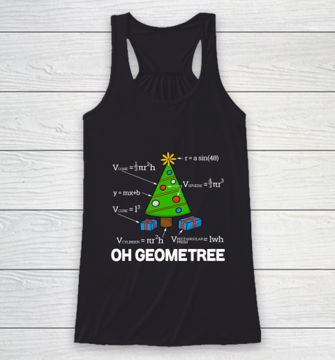Funny Math Geometry Christmas Tree Teacher Racerback Tank