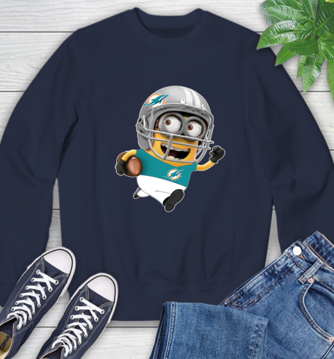 NFL Miami Dolphins Minions Disney Football Sports Sweatshirt 3