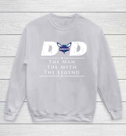 Charlotte Hornets NBA Basketball Dad The Man The Myth The Legend Youth Sweatshirt 3