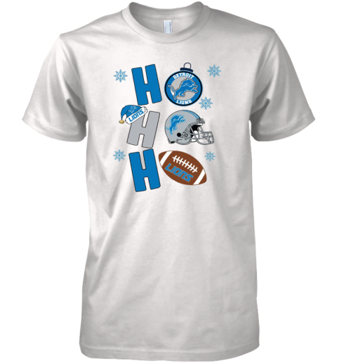Detroit Lions Hohoho Santa Claus Christmas Football NFL Premium Men's T-Shirt