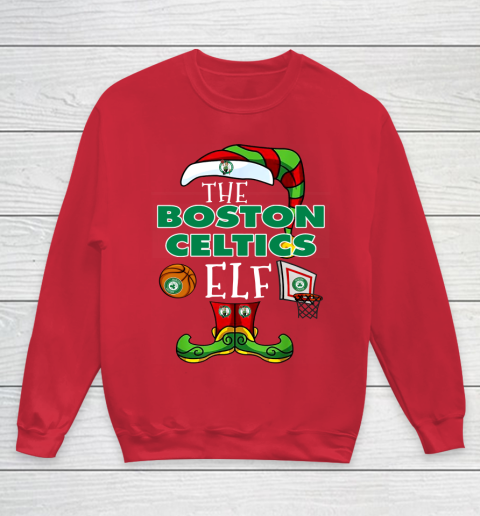Boston Celtics Christmas ELF Funny NBA Youth Sweatshirt 7
