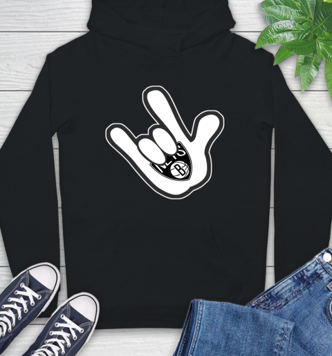 Brooklyn Nets NBA Basketball Mickey Rock Hand Disney Hoodie 2