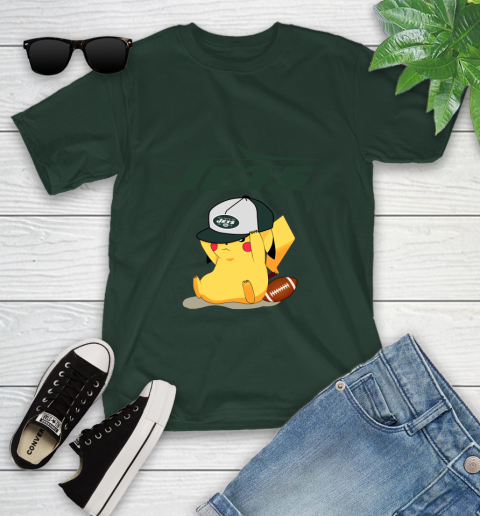 NFL Pikachu Football Sports New York Jets Youth T-Shirt 5