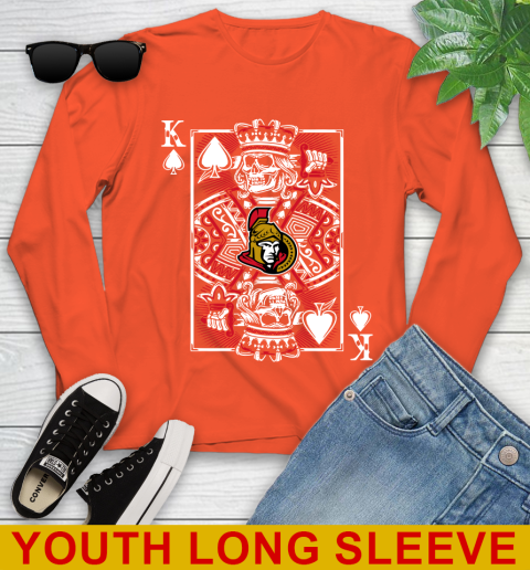 Ottawa Senators NHL Hockey The King Of Spades Death Cards Shirt Youth Long Sleeve 3