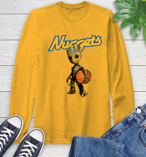 Denver Nuggets NBA Basketball Groot Marvel Guardians Of The Galaxy Long Sleeve T-Shirt 3