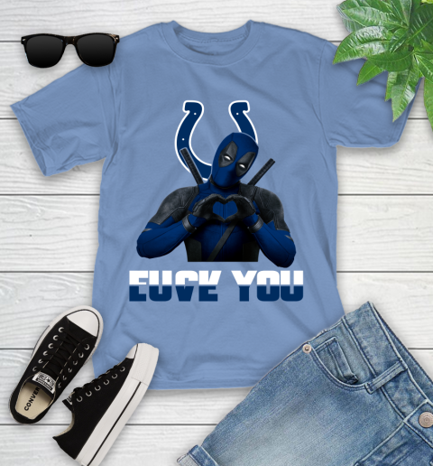 NHL Indianapolis Colts Deadpool Love You Fuck You Football Sports Youth T-Shirt 15