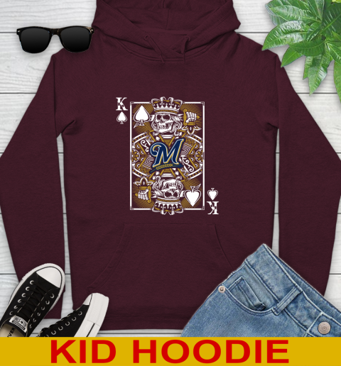 Milwaukee Brewers MLB Baseball The King Of Spades Death Cards Shirt Youth Hoodie - Image 8