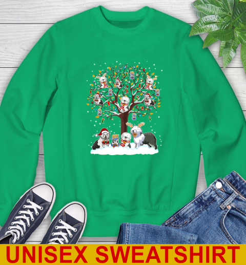 Old english Sheep dog dog pet lover light christmas tree shirt 32