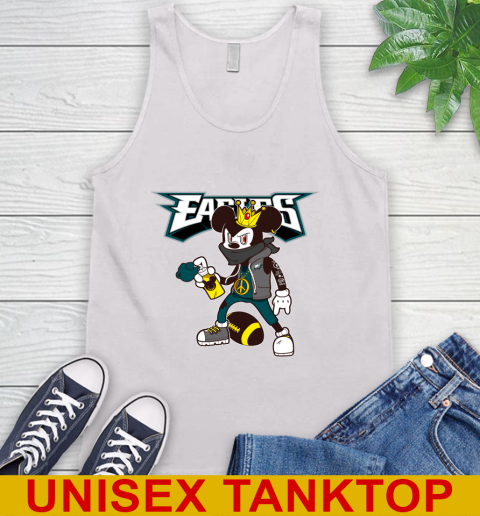Philadelphia Eagles NFL Football Mickey Peace Sign Sports Tank Top