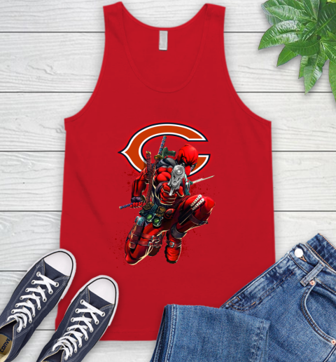 NFL Deadpool Marvel Comics Sports Football Chicago Bears Tank Top 6