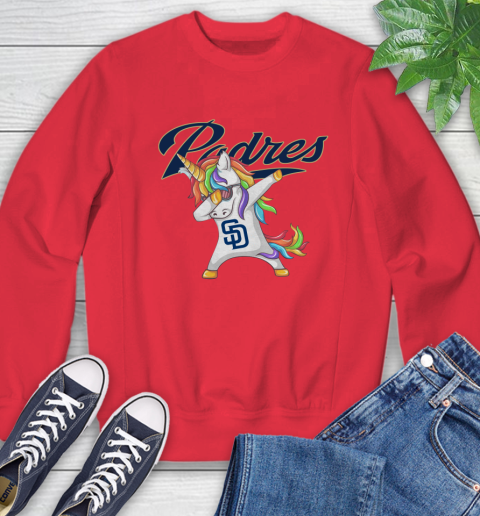 San Diego Padres MLB Baseball Funny Unicorn Dabbing Sports Sweatshirt 10