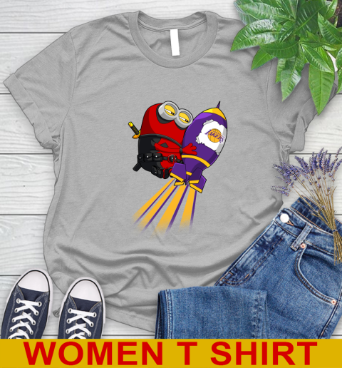 NBA Basketball Los Angeles Lakers Deadpool Minion Marvel Shirt Women's T-Shirt 5
