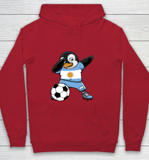 Dabbing Penguin Argentina Soccer Fans Jersey Football Lovers Youth Hoodie 6