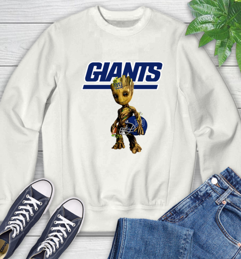 New York Giants NFL Football Groot Marvel Guardians Of The Galaxy Sweatshirt