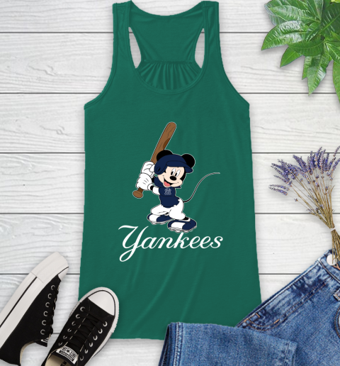 MLB Baseball New York Yankees Cheerful Mickey Mouse Shirt Racerback Tank 7