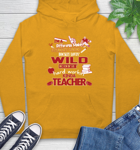 Minnesota Wild NHL I'm A Difference Making Student Caring Hockey Loving Kinda Teacher Hoodie 2