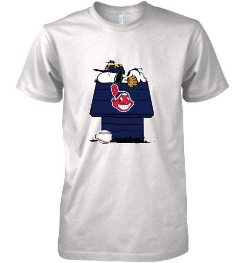 Cleveland Indians Snoopy And Woodstock Resting Together MLB Premium Men's T-Shirt