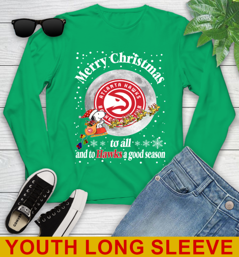 Atlanta Hawks Merry Christmas To All And To Hawks A Good Season NBA Basketball Sports Youth Long Sleeve 7