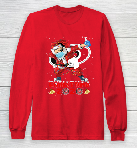 Carolina Hurricanes Funny Santa Claus Dabbing Christmas 2020 NHL Long Sleeve T-Shirt 7