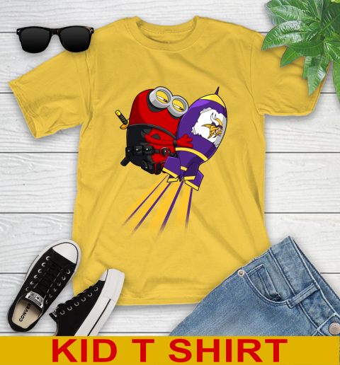 NFL Football Minnesota Vikings Deadpool Minion Marvel Shirt Youth T-Shirt 9
