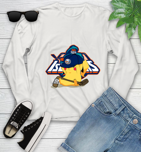 NHL Pikachu Hockey Sports New York Islanders Youth Long Sleeve 12