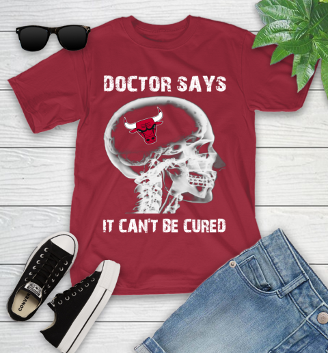 NBA Chicago Bulls Basketball Skull It Can't Be Cured Shirt Youth T-Shirt 12