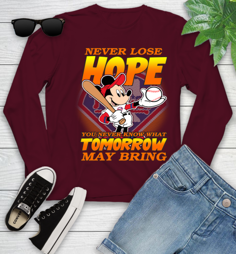 Philadelphia Phillies MLB Baseball Mickey Disney Never Lose Hope Youth Long Sleeve 6