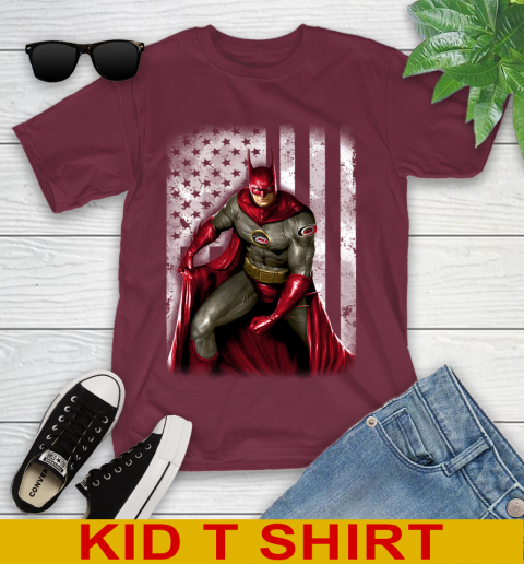 Carolina Hurricanes NHL Hockey Batman DC American Flag Shirt Youth T-Shirt 5