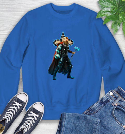 NFL Thor Avengers Endgame Football New Orleans Saints Sweatshirt 8