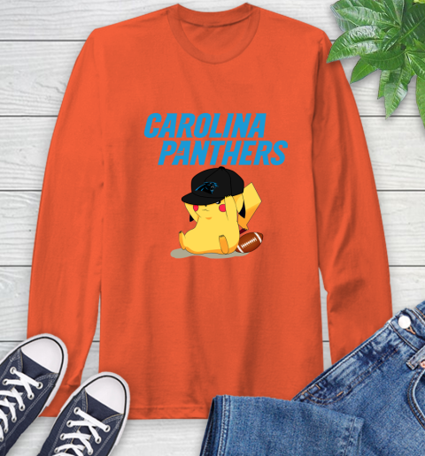 NFL Pikachu Football Sports Carolina Panthers Long Sleeve T-Shirt 5