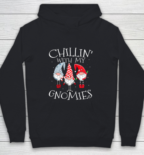 Chillin With My Gnomies Three Gnomes For Christmas Youth Hoodie