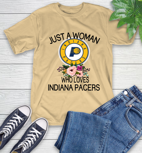 NBA Just A Woman Who Loves Indiana Pacers Basketball Sports T-Shirt 6
