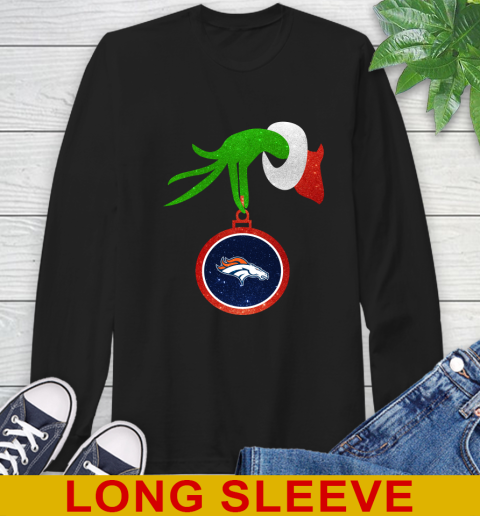 Denver Broncos Grinch Merry Christmas NFL Football Long Sleeve T-Shirt 2