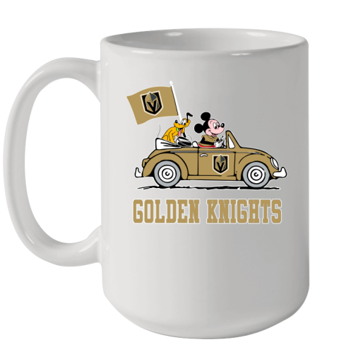 NHL Hockey Vegas Golden Knights Pluto Mickey Driving Disney Shirt Ceramic Mug 15oz