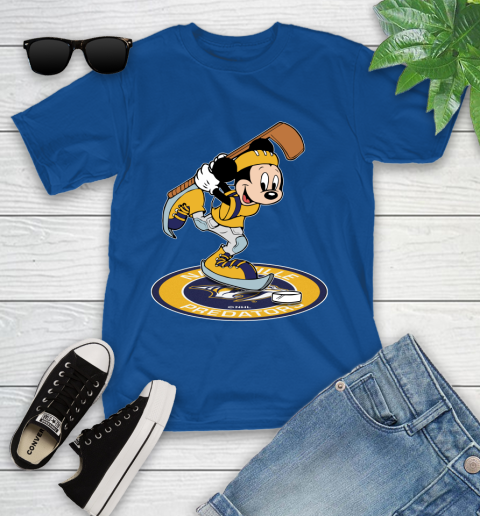 NHL Hockey Nashville Predators Cheerful Mickey Disney Shirt Youth T-Shirt 9