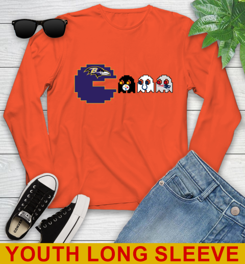 Baltimore Ravens NFL Football Pac Man Champion Youth Long Sleeve 4