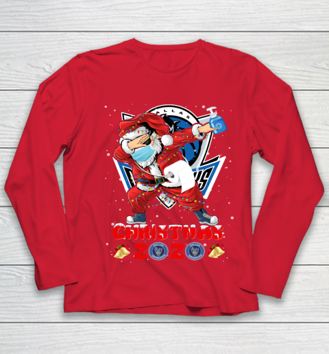Dallas Mavericks Funny Santa Claus Dabbing Christmas 2020 NBA Youth Long Sleeve 8