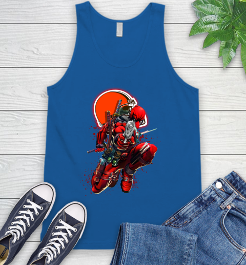 NFL Deadpool Marvel Comics Sports Football Cleveland Browns Tank Top 5