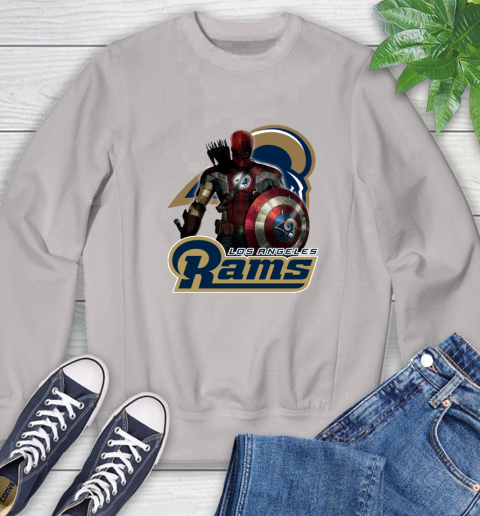 NFL Captain America Thor Spider Man Hawkeye Avengers Endgame Football Los Angeles Rams Sweatshirt 12