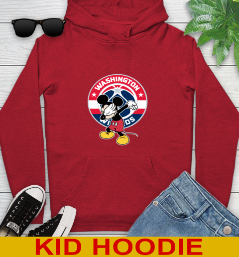 Washington Wizards NBA Basketball Dabbing Mickey Disney Sports Youth Hoodie 11