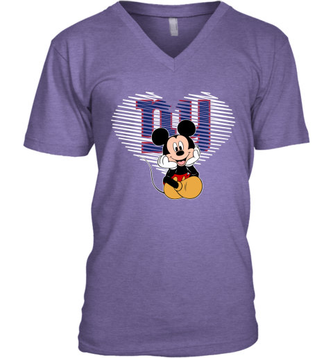 NFL New York Giants The Heart Mickey Mouse Disney Football T Shirt X35MwBML8Sw v neck unisex 8 95 151514 front heather purple