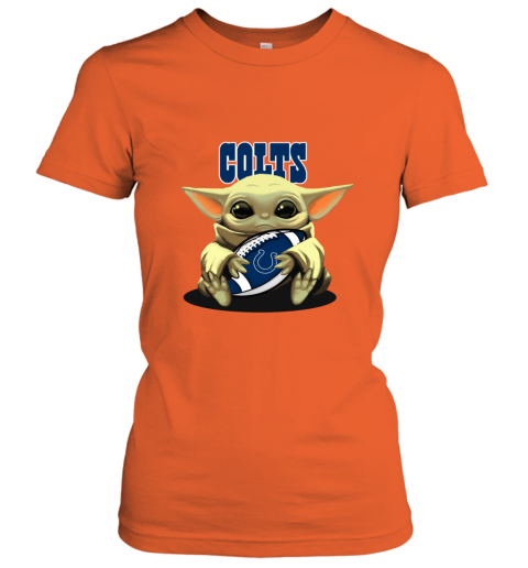 Baby Yoda Loves The Indianapolis Colts Star Wars NFL Youth T-Shirt 