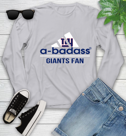 NFL A Badass New York Giants Fan Adidas Football Sports Youth Long Sleeve 5