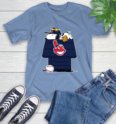 MLB Cleveland Indians Snoopy Woodstock The Peanuts Movie Baseball T Shirt T-Shirt 11