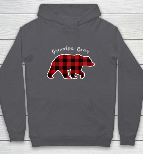 GRANDPA BEAR Men Red Plaid Christmas Pajama Family Gift Hoodie 4