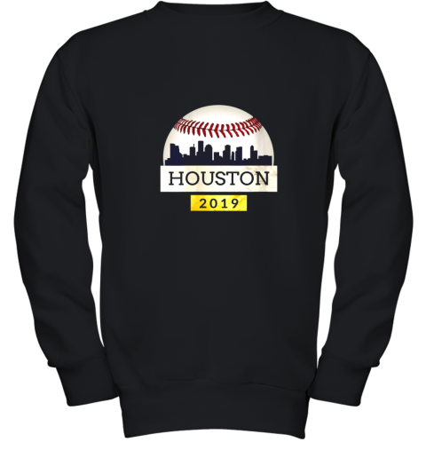 Houston Baseball Shirt 2019 Astro Skyline on Giant Ball Youth Sweatshirt