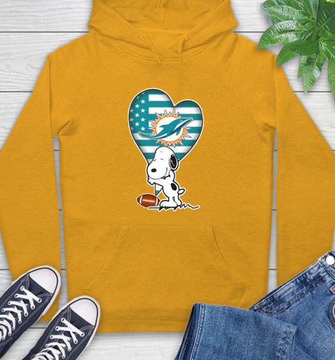 Miami Dolphins NFL Football The Peanuts Movie Adorable Snoopy Hoodie 3