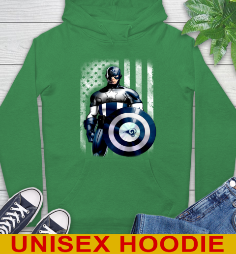 Los Angeles Rams NFL Football Captain America Marvel Avengers American Flag Shirt Hoodie 8